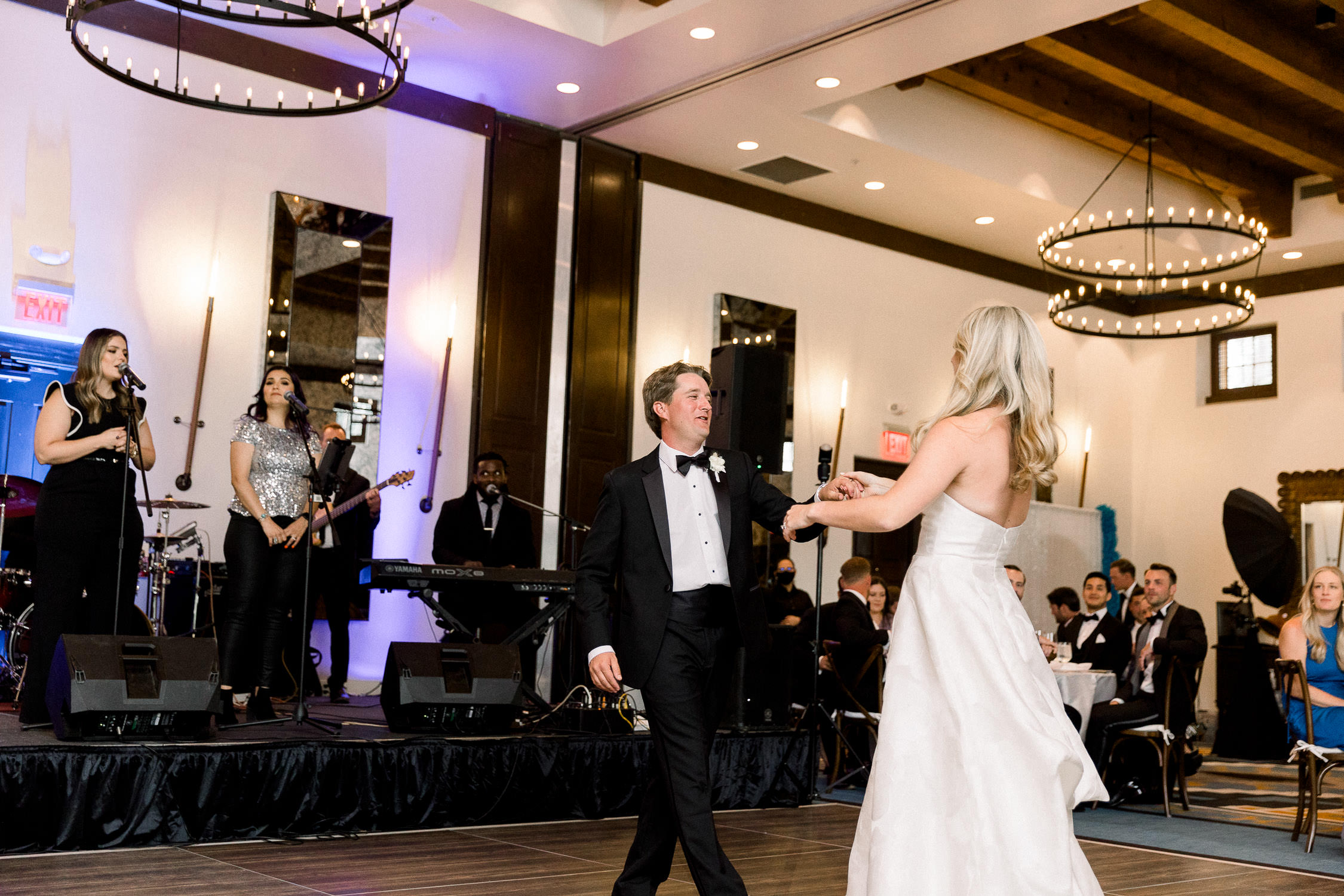 Bride and groom's first dance at their wedding.